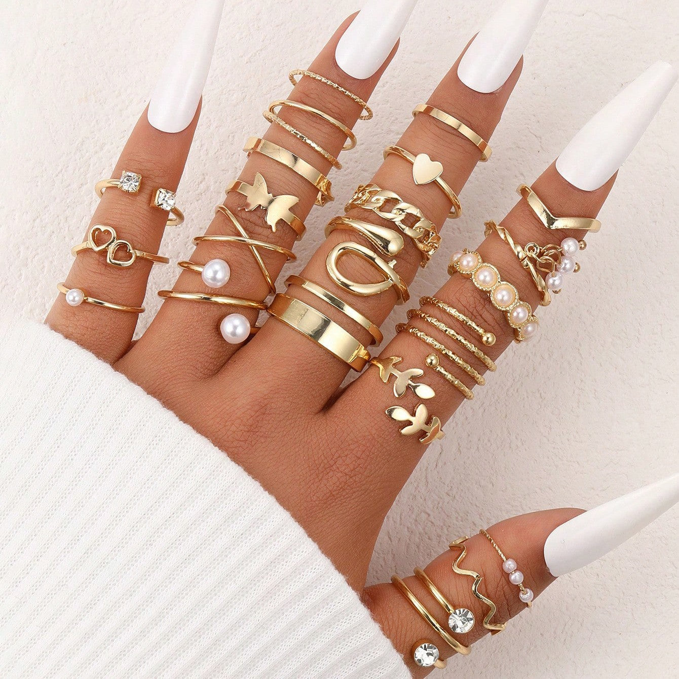 Butterfly Multi-Joint 22-Piece Ring Set