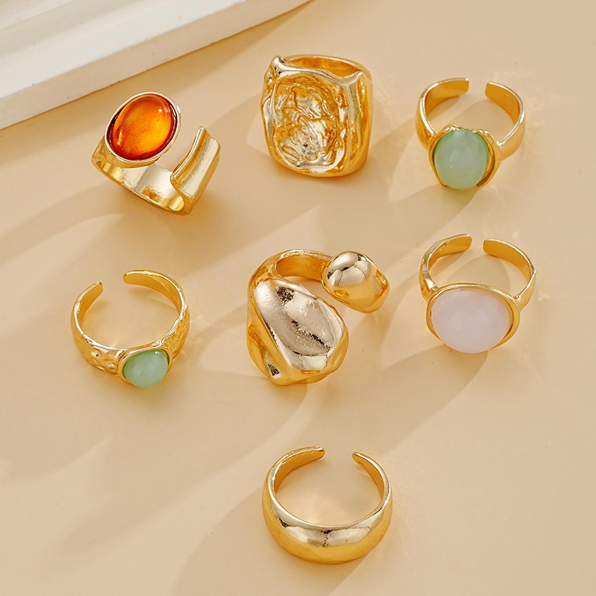 Retro Alloy Open Ring Set