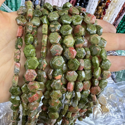 8*8MM 25pcs/string natural crystal hexagon