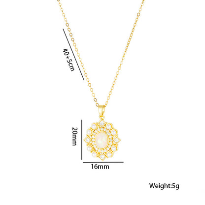 Collar de moda con colgantes de corazón, luna y estrella, acero titanio 