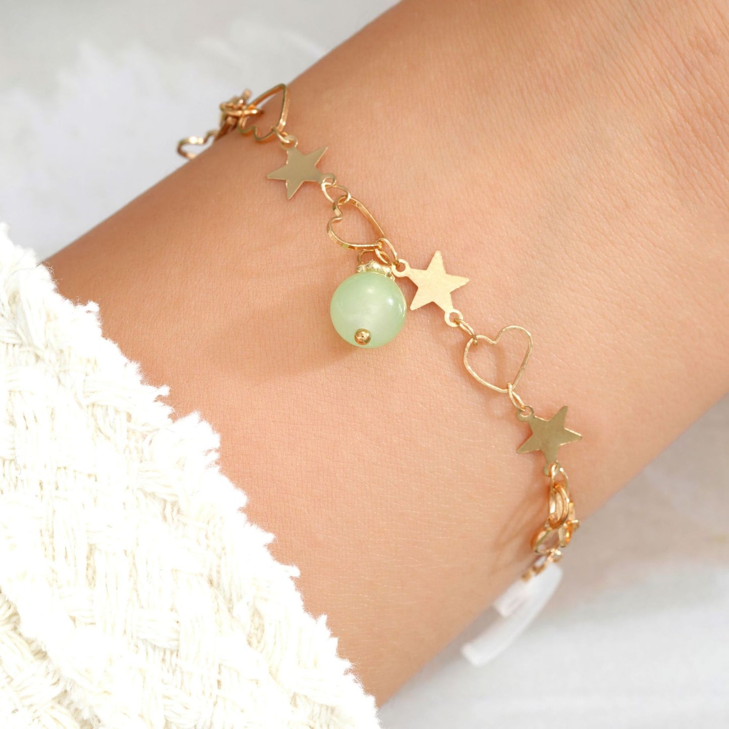 Crescent love heart bracelet for women