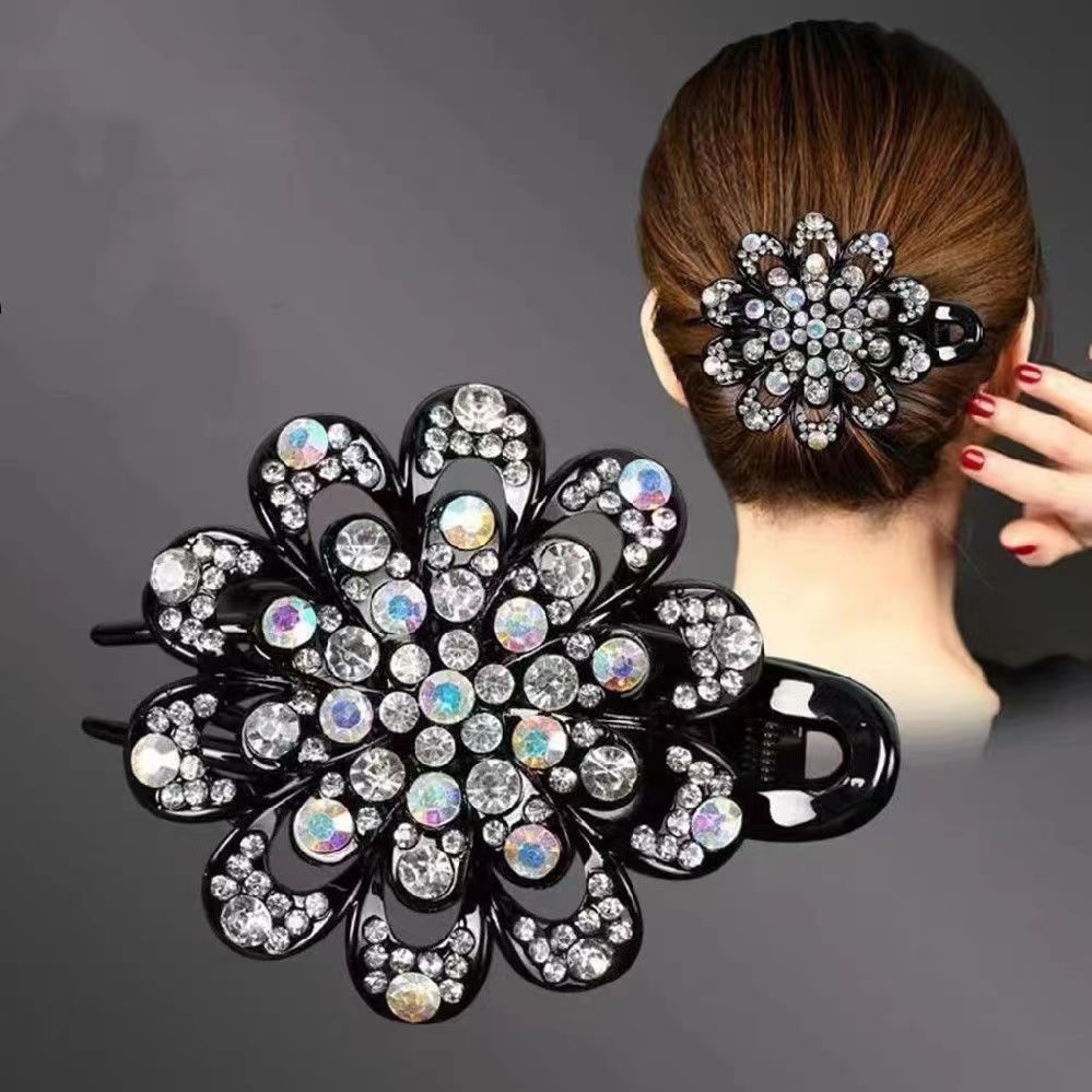 Large flower three-tooth duckbill clip hair accessories