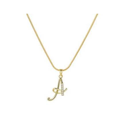 26-Letter Zircon Snake Chain Necklace