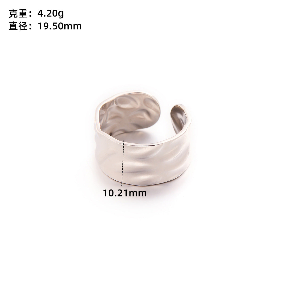 Retro Wide-Pleated Heart Titanium Steel Ring — 18K Gold Plated