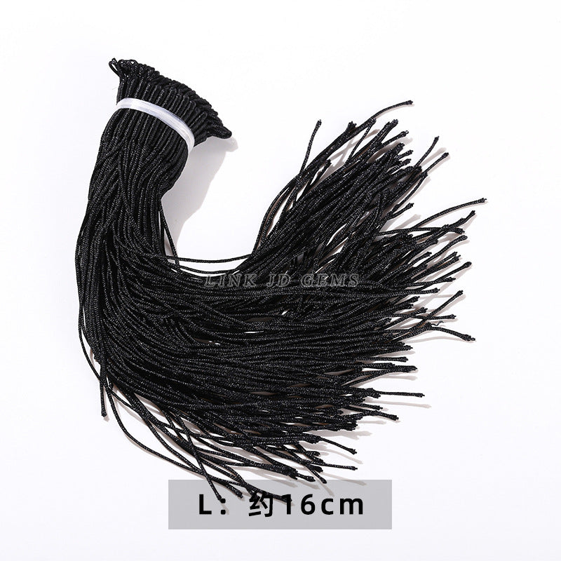 Hand woven adjustable necklace rope black