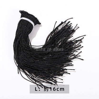 Hand woven adjustable necklace rope black