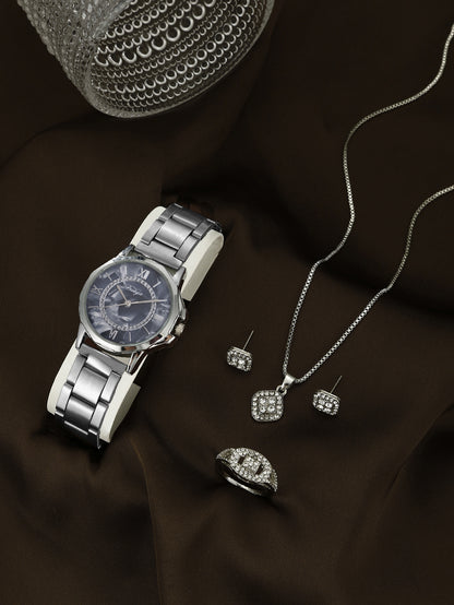 Quartz Watch Rhinestone Alloy Peacock Jewelry Set