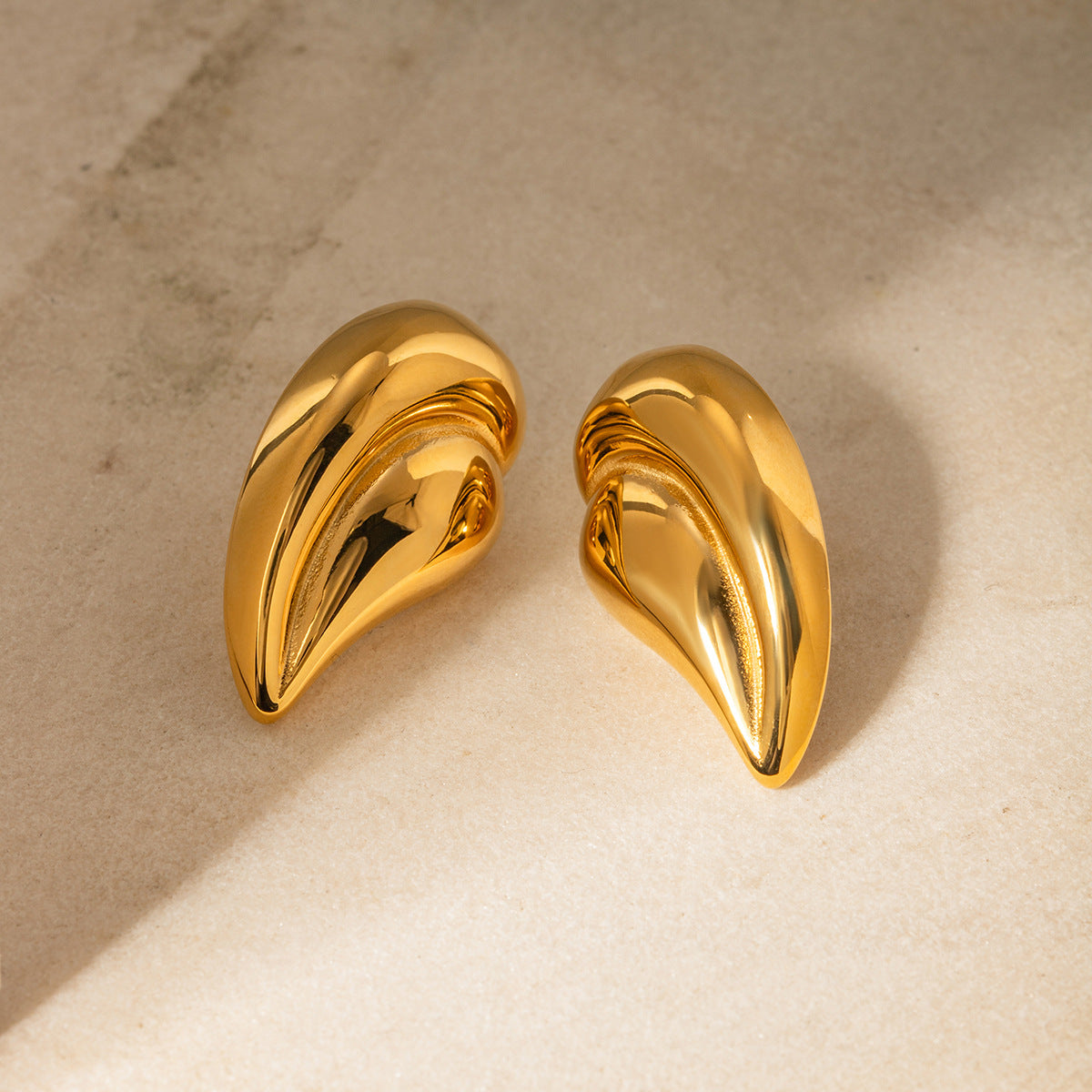 Stitched Heart Drop Earrings