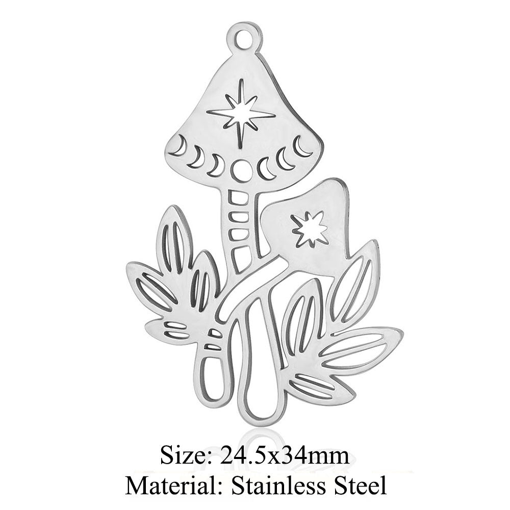 5 pcs/bag witch titanium steel pendant peach heart cross