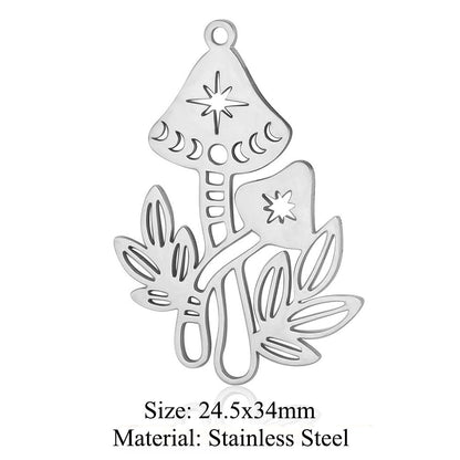 5 pcs/bag witch titanium steel pendant peach heart cross