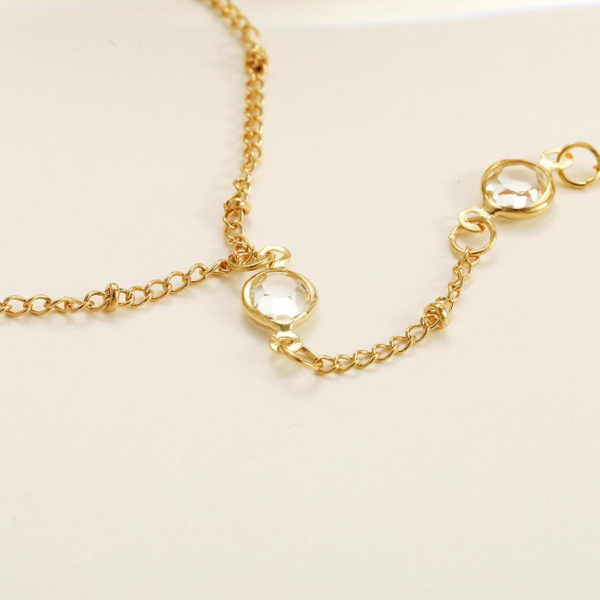 Rhinestone Finger Chain Bracelet