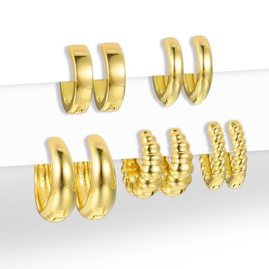 Exaggerated personality earrings 5-piece set