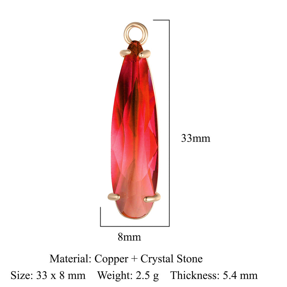 Colgante de cristal de cobre con forma de mariposa y gota de agua 