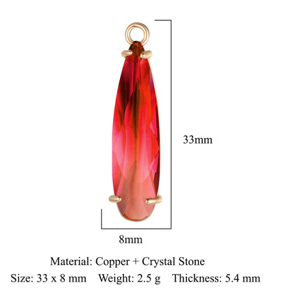 Colgante de cristal de cobre con forma de mariposa y gota de agua 