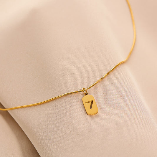 Digital 77 18K-Plated Titanium Steel Women's Clavicle Necklace