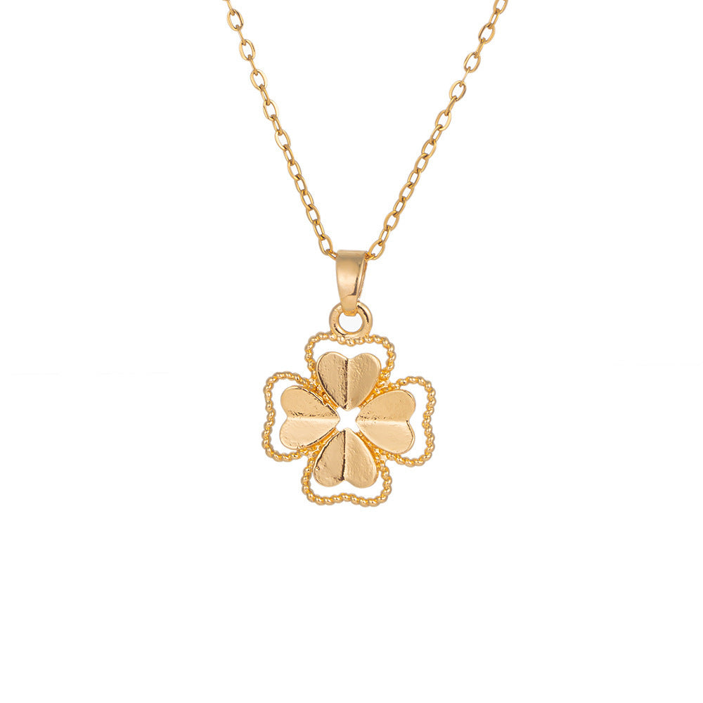 Four-leaf clover pendant titanium steel necklace