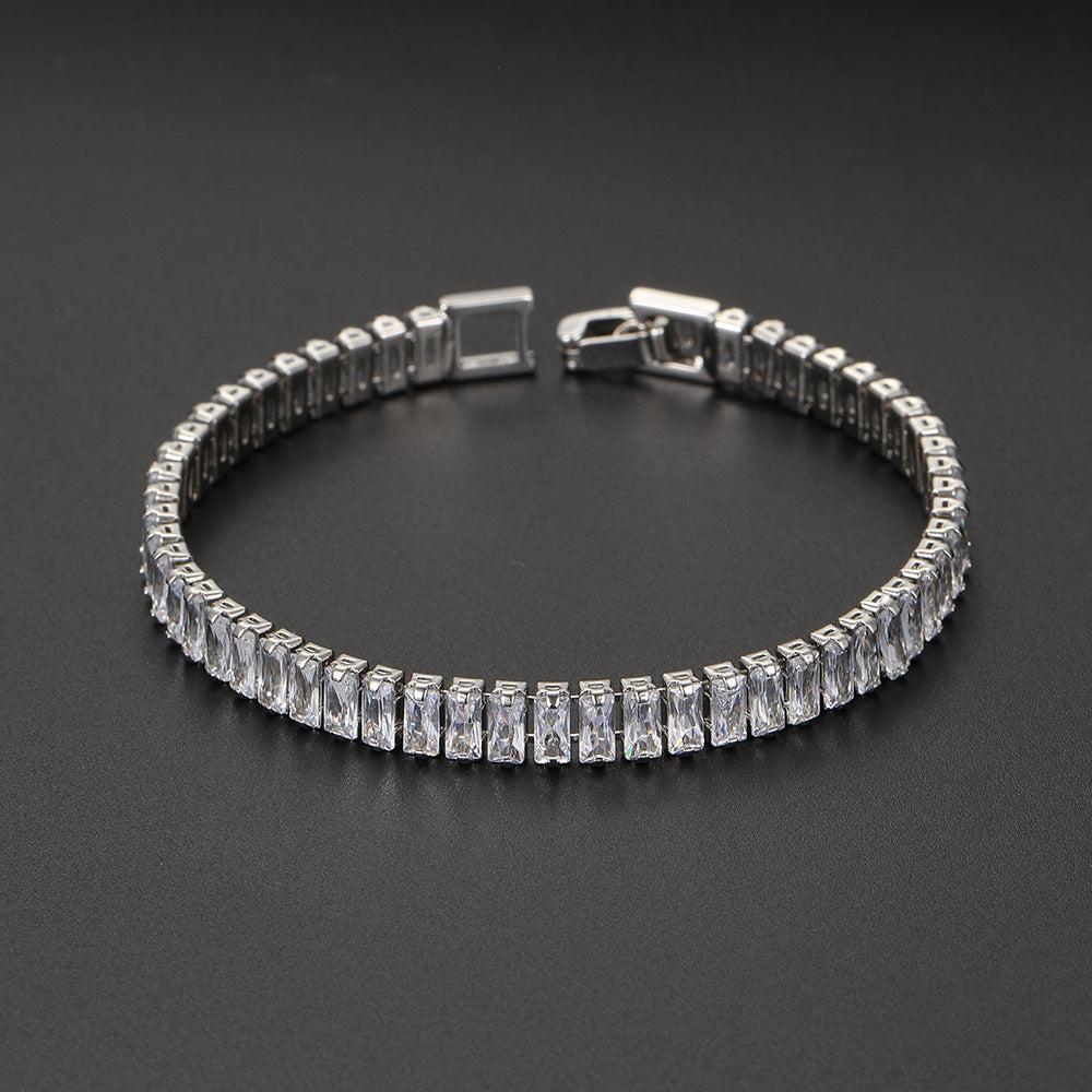 High-grade silver zircon bracelet