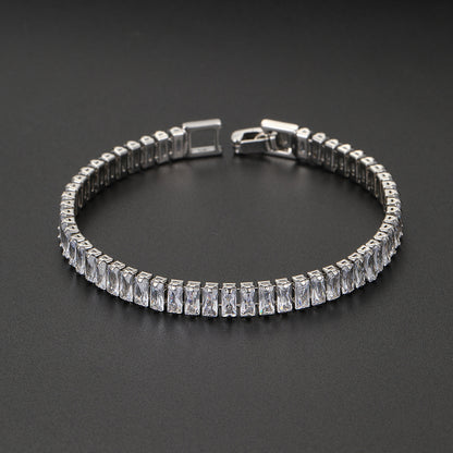 High-grade silver zircon bracelet