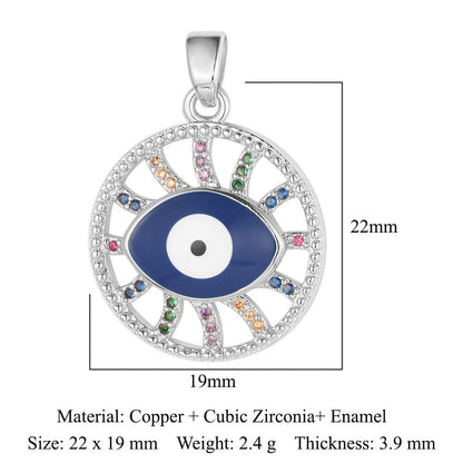 3 pcs/bag, Blessed Virgin Sun Eye Copper Zircon Pendant.