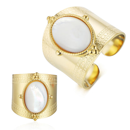 Dripping star love peach heart titanium steel ring