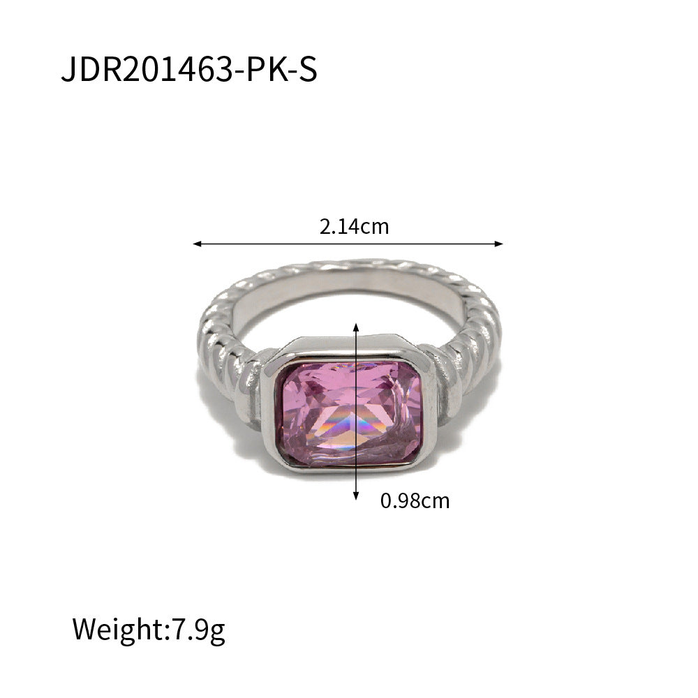Pink zircon ring