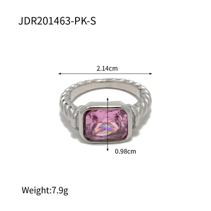 Pink zircon ring