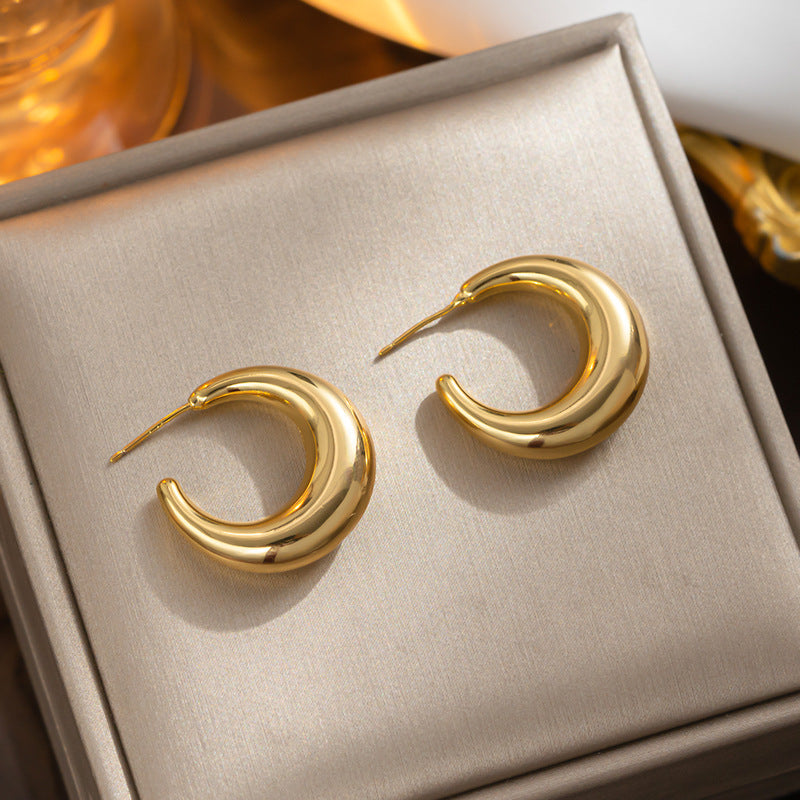 Vintage Gold Circle Earrings with Minimalist Chic Style