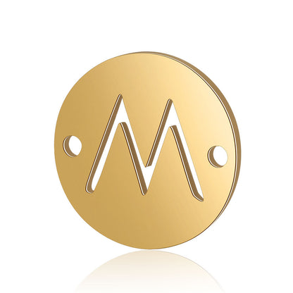 5 pcs/titanium steel English alphabet DIY pendant