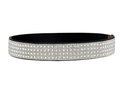Handmade rhinestone inlaid elastic waist seal