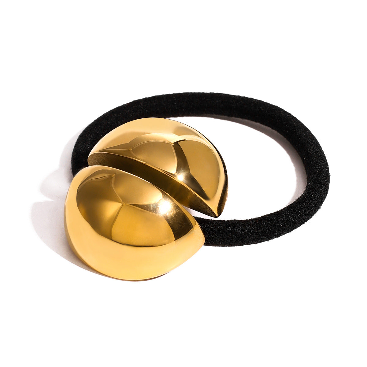 Banda para el cabello de acero y titanio dorado 