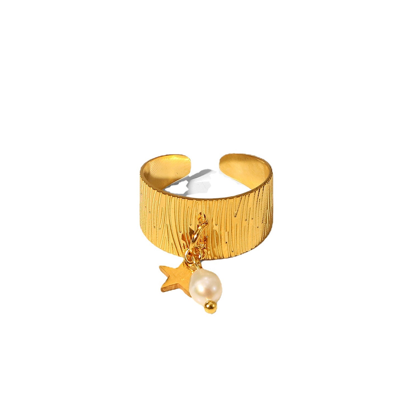 Star Pearl Pendant Open Ring
