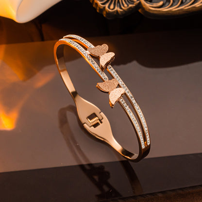 Butterfly Titanium Steel Bracelet - Trendy Hollow Design!