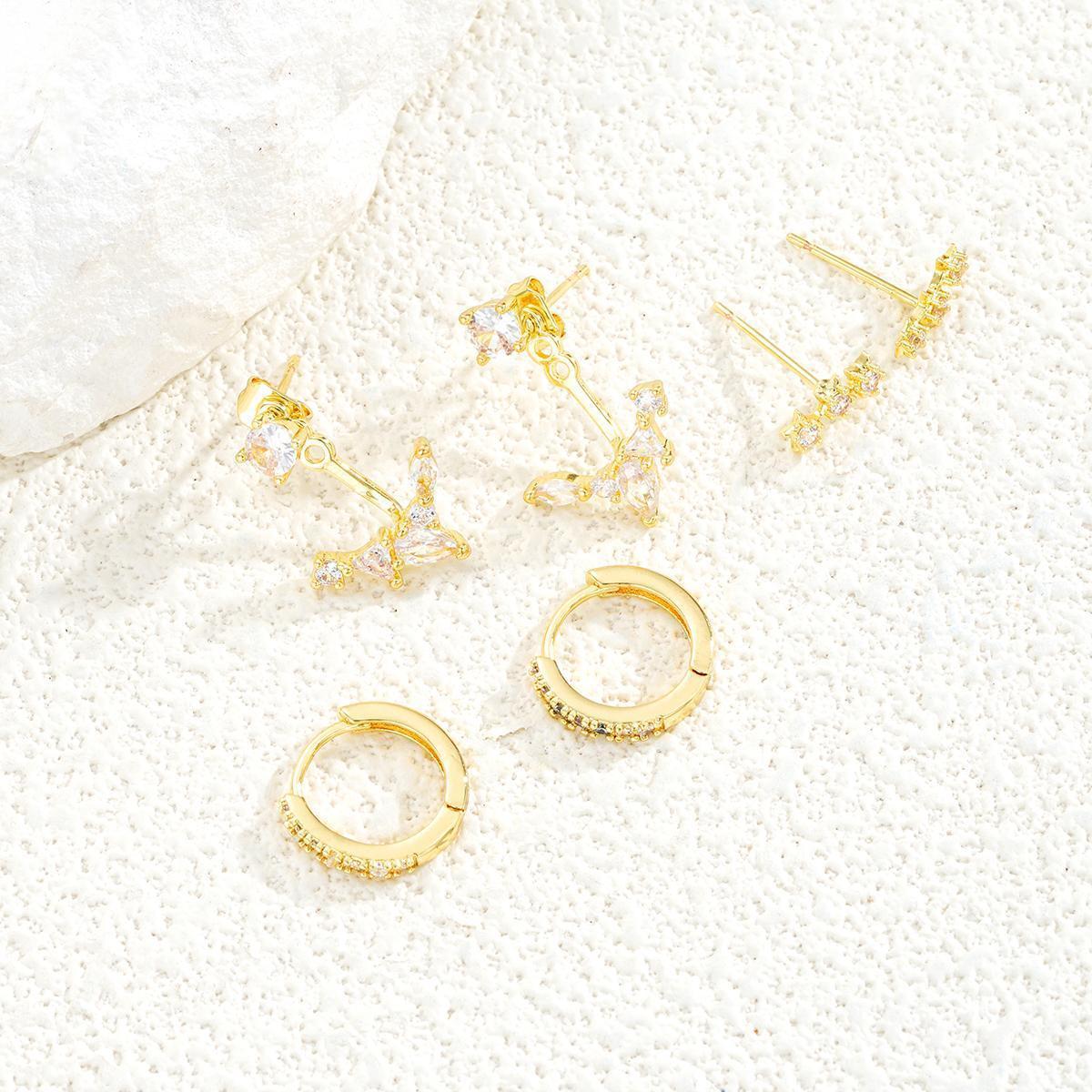 Zircon Two-Wear Earring Set