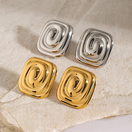 Pendientes rectangulares en forma de espiral 
