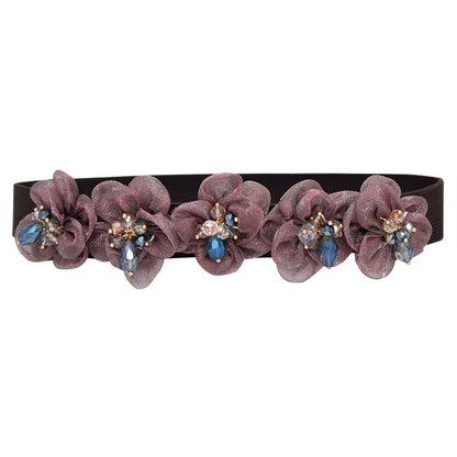 Stylish sparkling rhinestone elastic belt