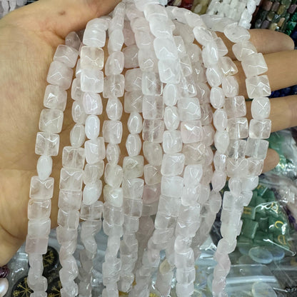 8*8MM 25pcs/string natural stone cut square loose beads