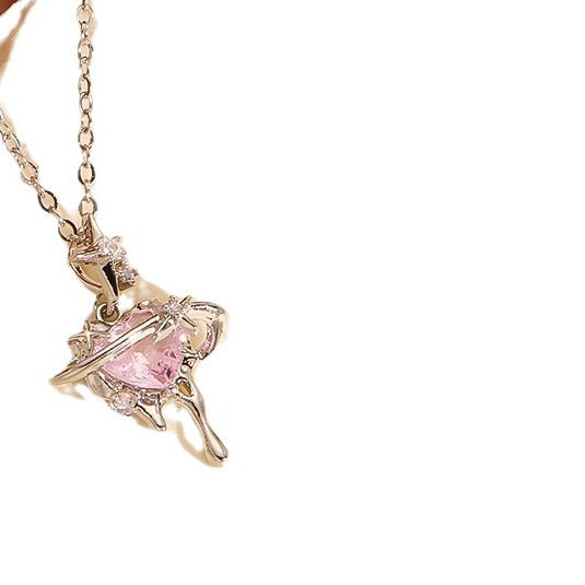 Light-Luxury Titanium Steel Pendant Collarbone Necklace — Fade-Resistant