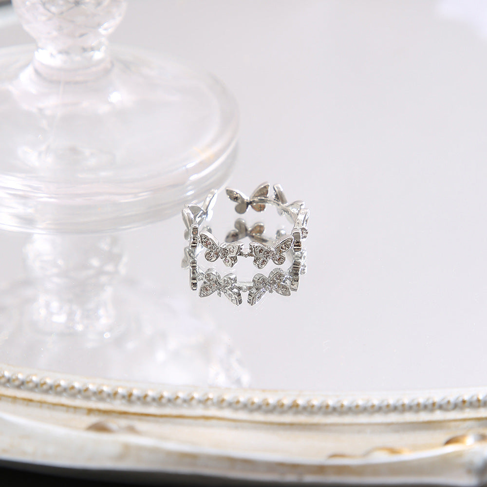Zircon Butterfly Open Ring