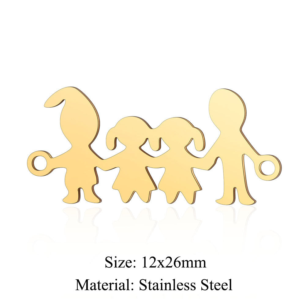 5 pcs/bag boys and girls titanium steel pendant love pendant