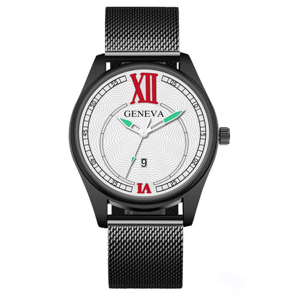 Quartz watch fashion mesh belt watch men