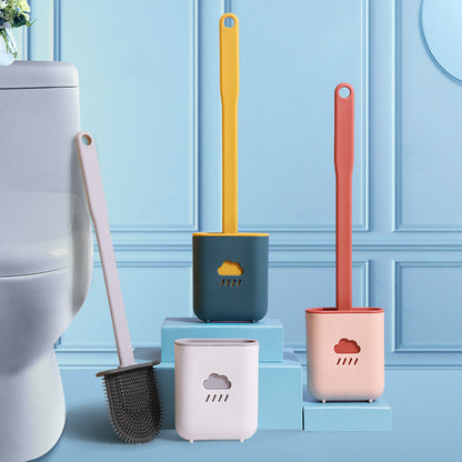 Escobilla para inodoro, limpiador de inodoro de silicona, escobilla de limpieza para baño montada en la pared 