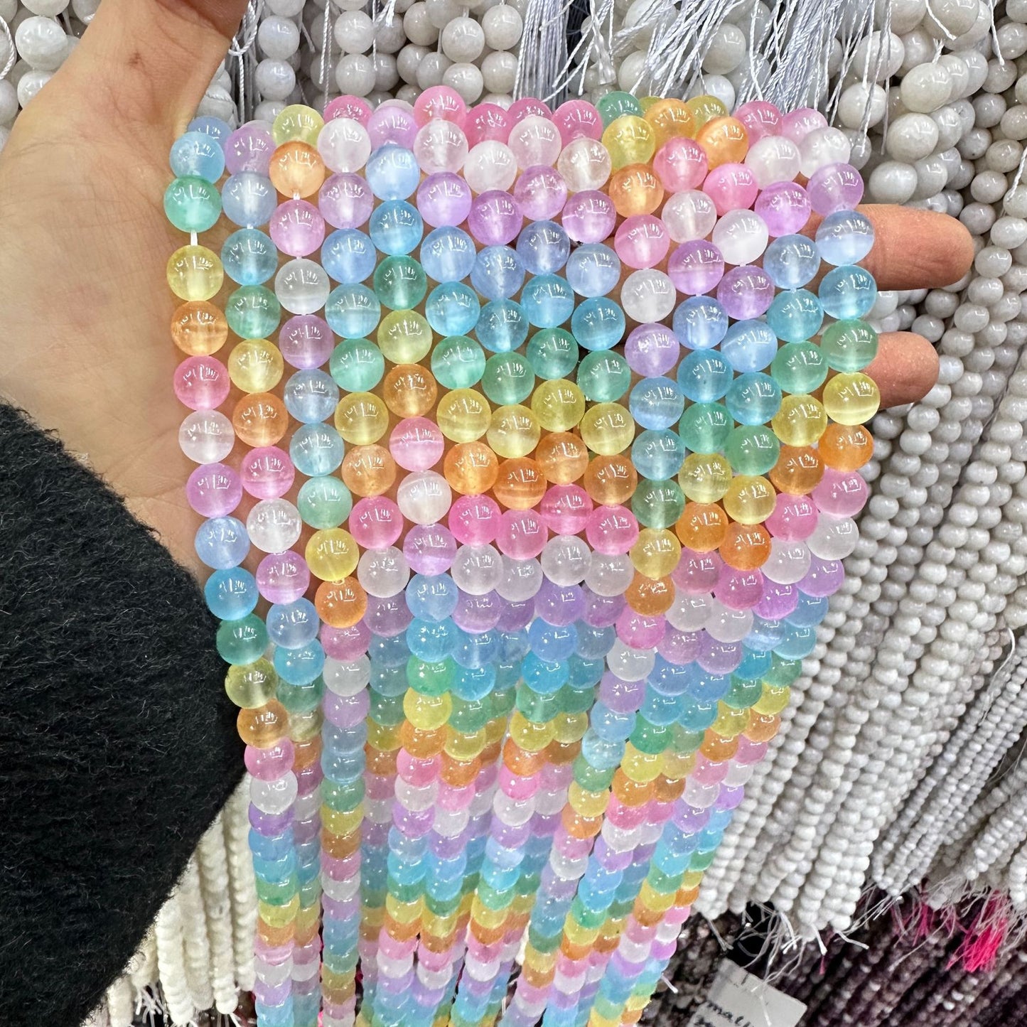 Contas de gesso coloridas de pedra natural de alta qualidade de 6/8 mm 