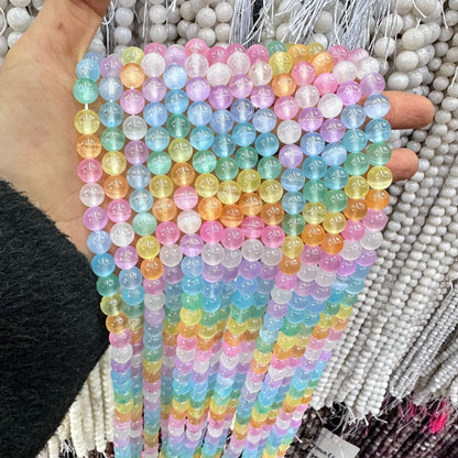 Contas de gesso coloridas de pedra natural de alta qualidade de 6/8 mm 