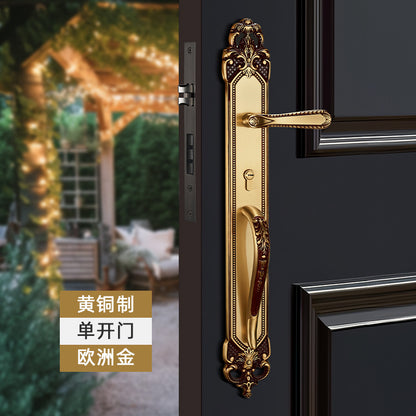 Brass door lock door lock handle