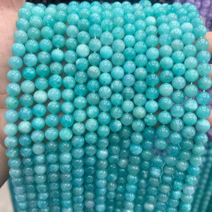Contas redondas de amazonita 7A natural de 6-10 mm 