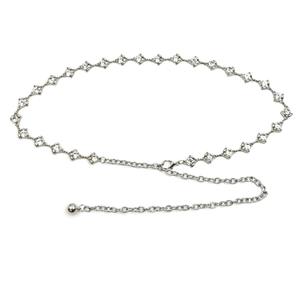 Decorative waist chain women's rhinestones inlaid with fine metal