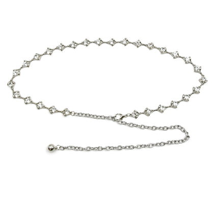 Decorative waist chain women's rhinestones inlaid with fine metal