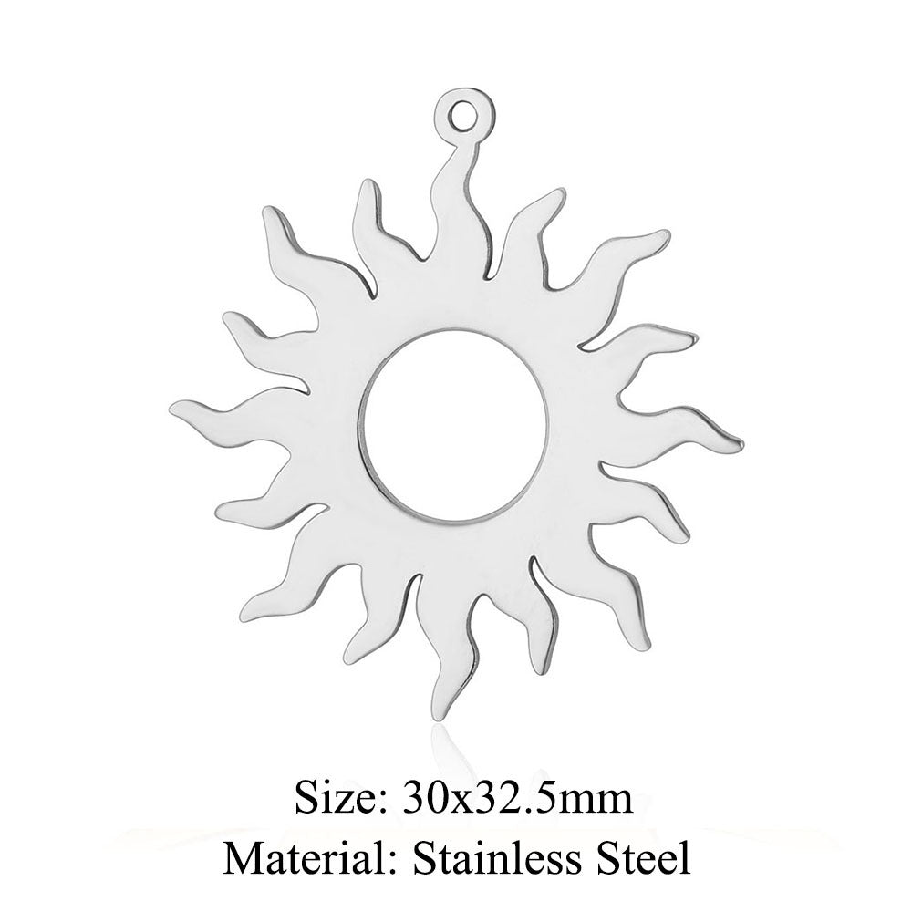 5 pcs/pack geometric shaped cosmic water drop titanium steel pendant