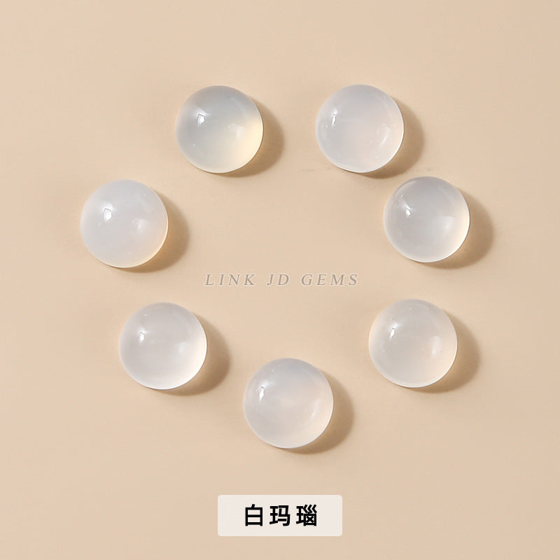 agate chalcedony stone round ring surface loose stone