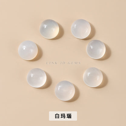 agate chalcedony stone round ring surface loose stone